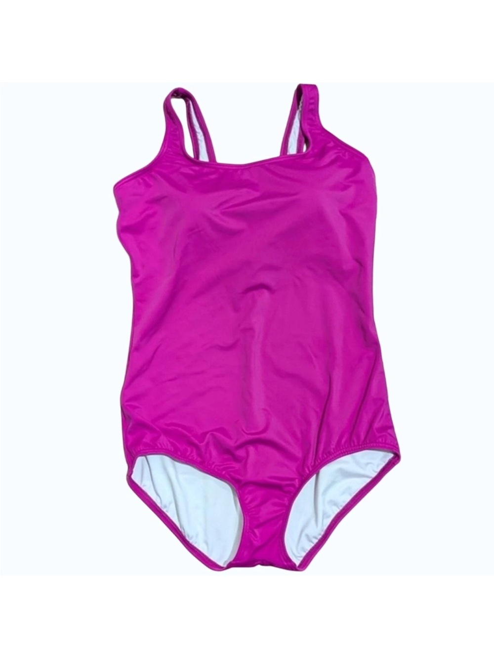 NEW Lands End Womens 14 DDD-Soft Cup Tugless Low Leg One Piece Swimsuit Fuchsia